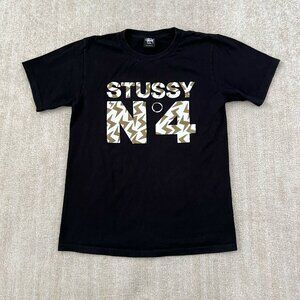 Stussy No 4 Short Sleeve Tee Shirt S Black